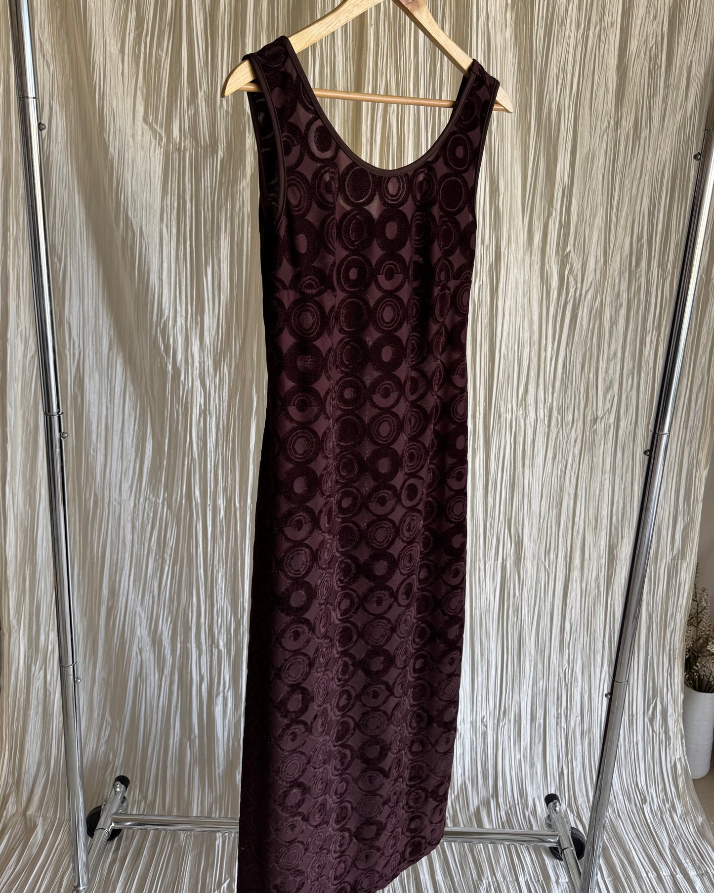 Brown Velvet Maxi Dress