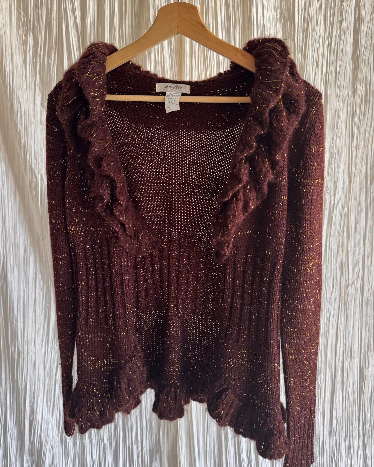 Brown & Metallic Cardigan Sweater