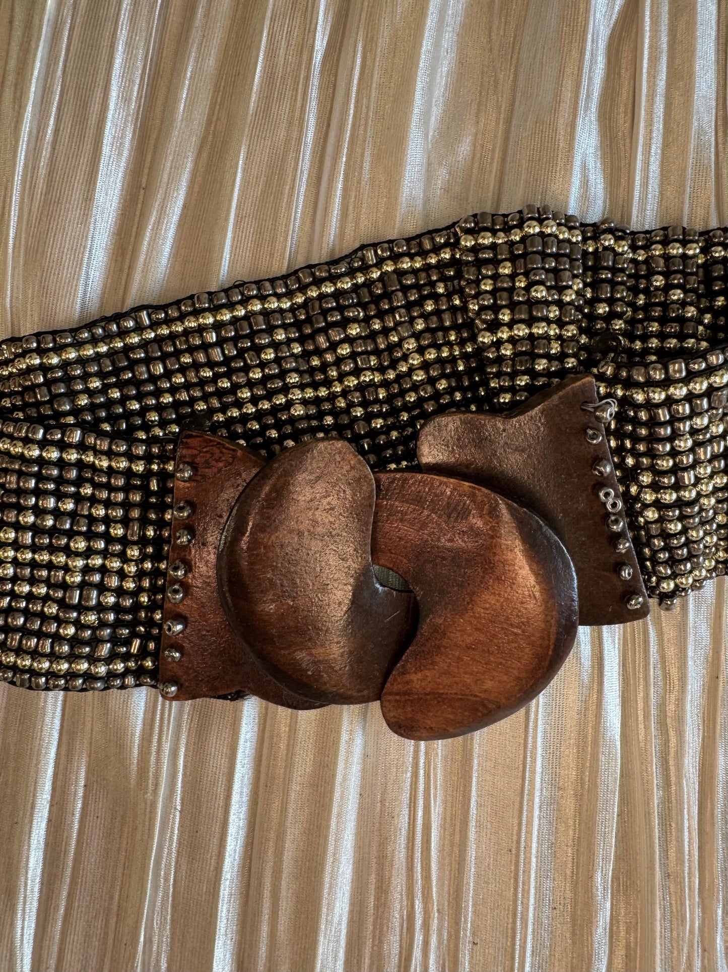 Vintage Wooden Beaded Statement Belt