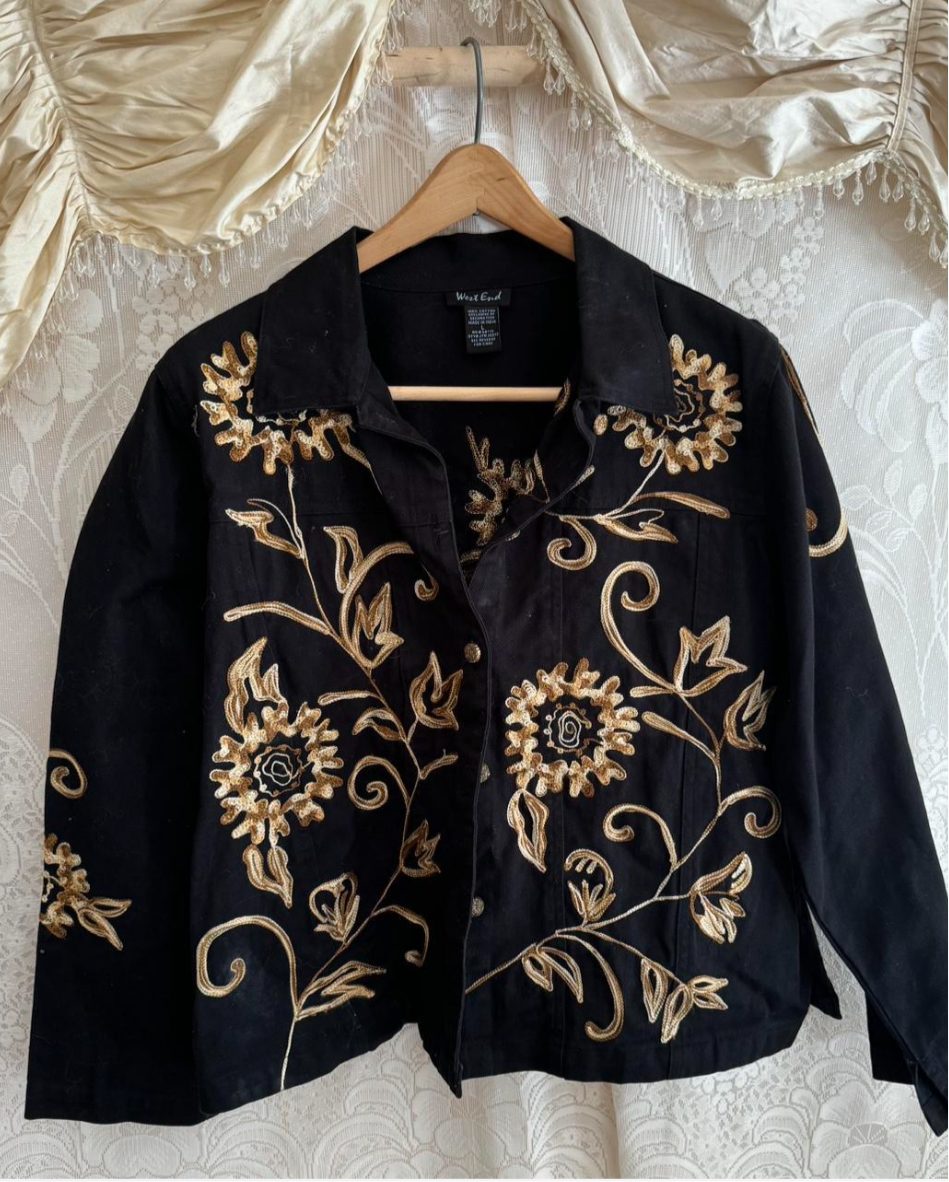 Floral Soutache Denim Jacket
