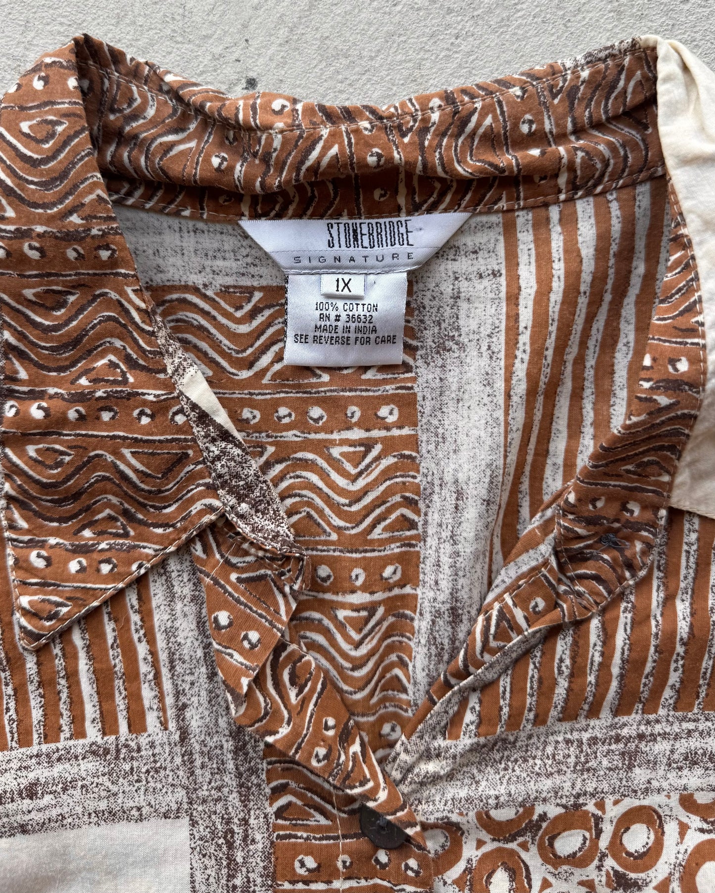 Vintage Patchwork Cotton Button Down
