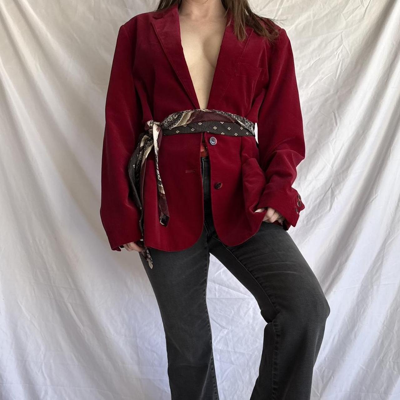 Burgundy Velvet Blazer