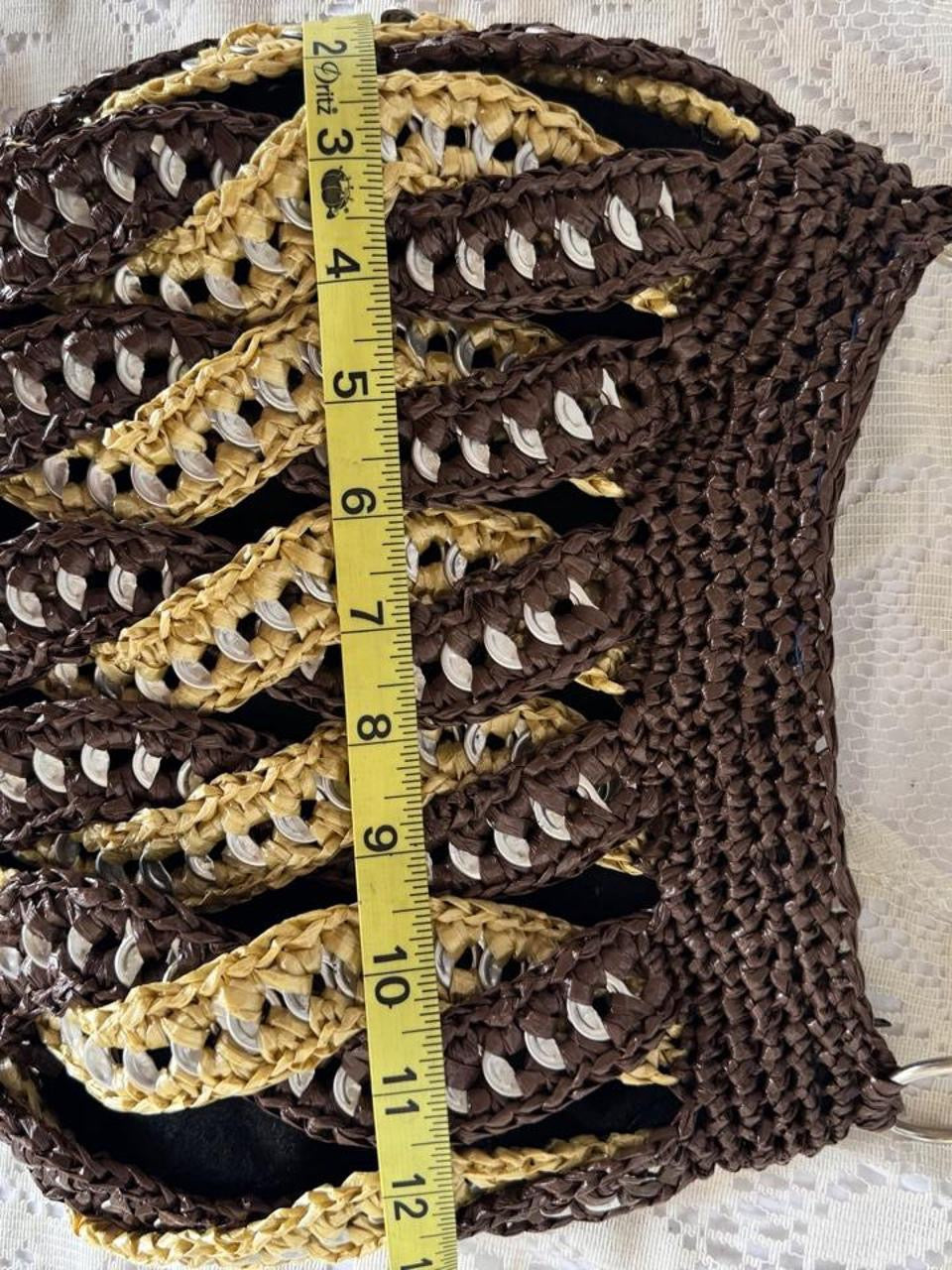 Unique Upcycled Woven Shoulder Bag