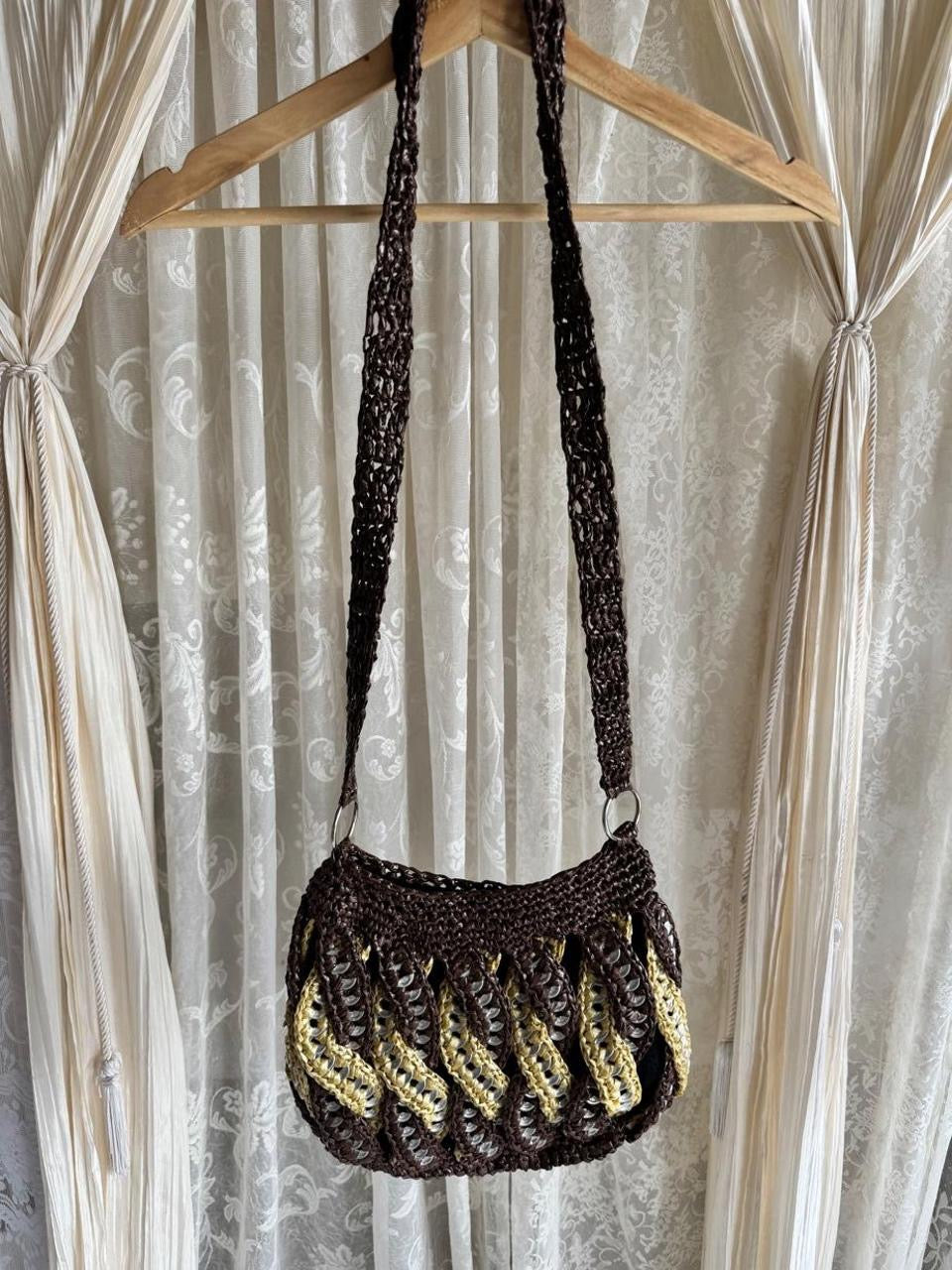Unique Upcycled Woven Shoulder Bag