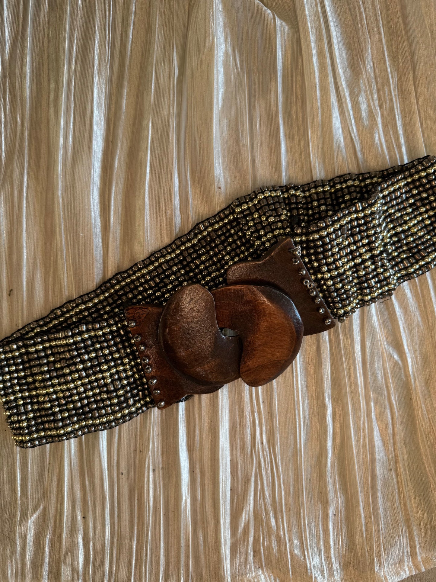 Vintage Wooden Beaded Statement Belt