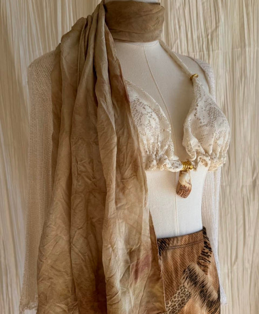 Chai Tea & Botanical Dyed Scarf