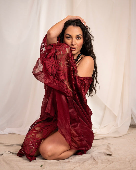 Red Wine At Midnight                              Two Piece Kimono & Skirt