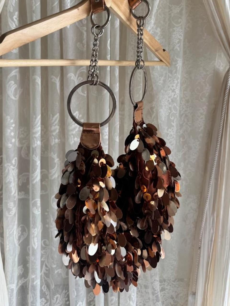 90’s Bronzy Brown Sequin Sparkle Bag