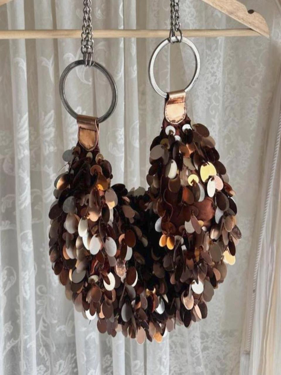 90’s Bronzy Brown Sequin Sparkle Bag