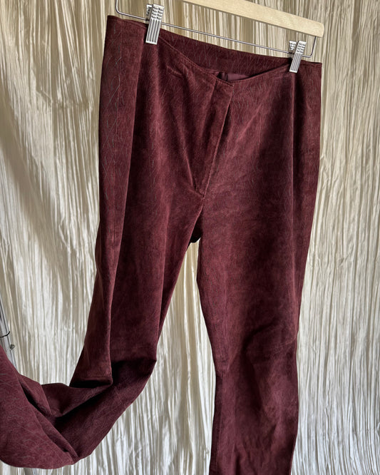 Burgundy Leather Pant