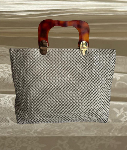 Vintage Ivory Metal Mesh Handbag