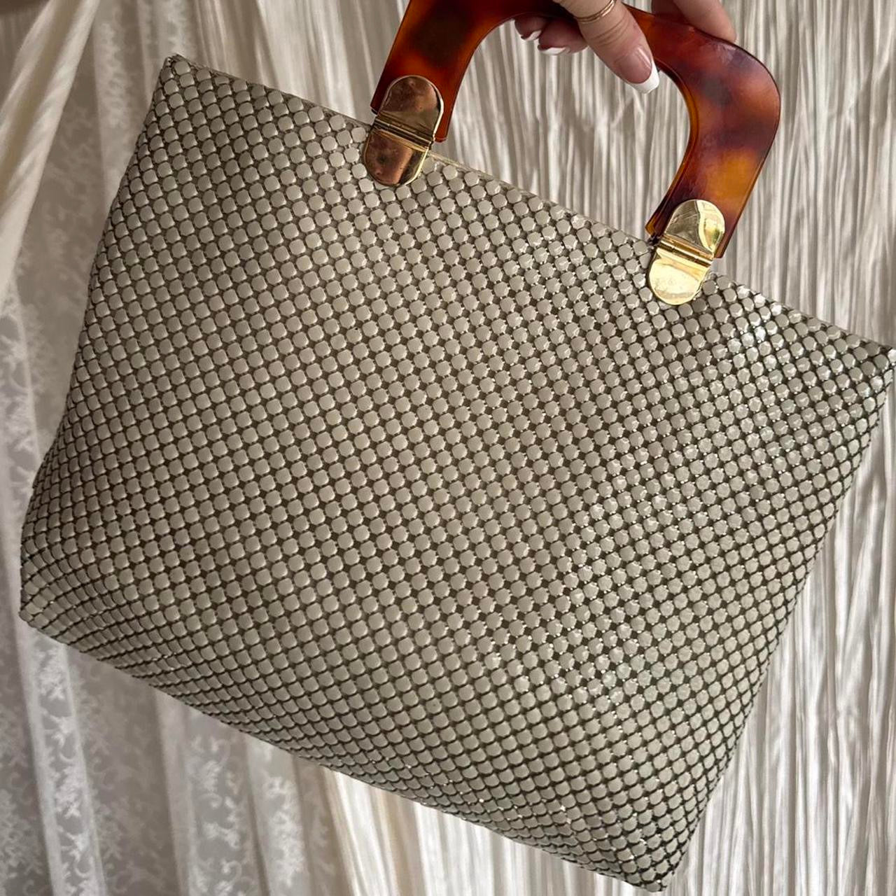 Vintage Ivory Metal Mesh Handbag