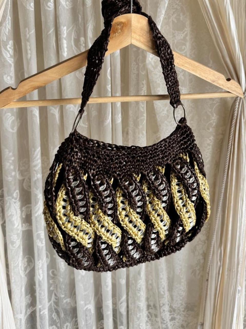 Unique Upcycled Woven Shoulder Bag