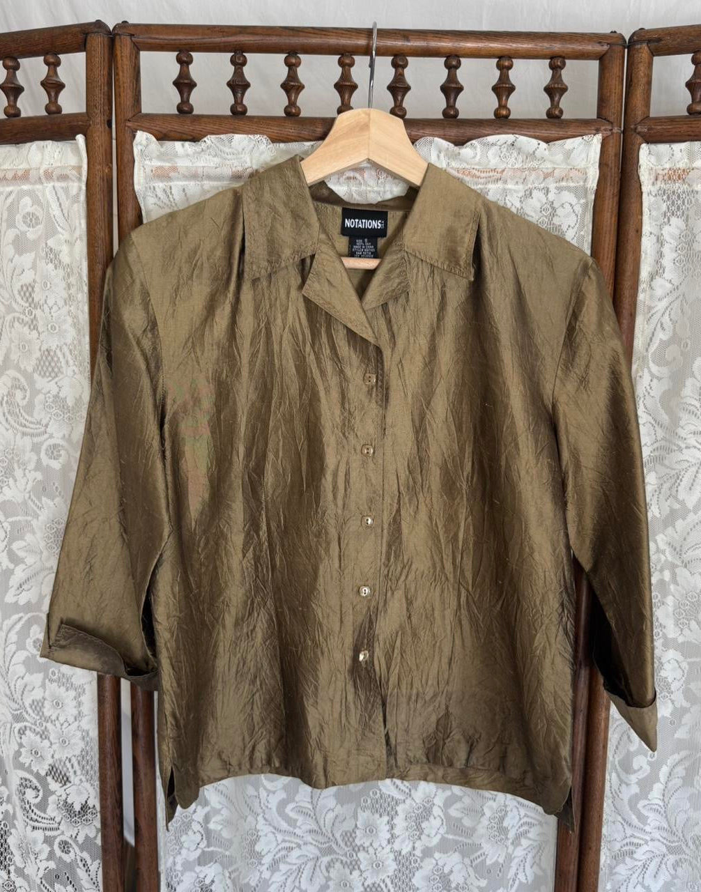Early 2000’s Gold Silk Top