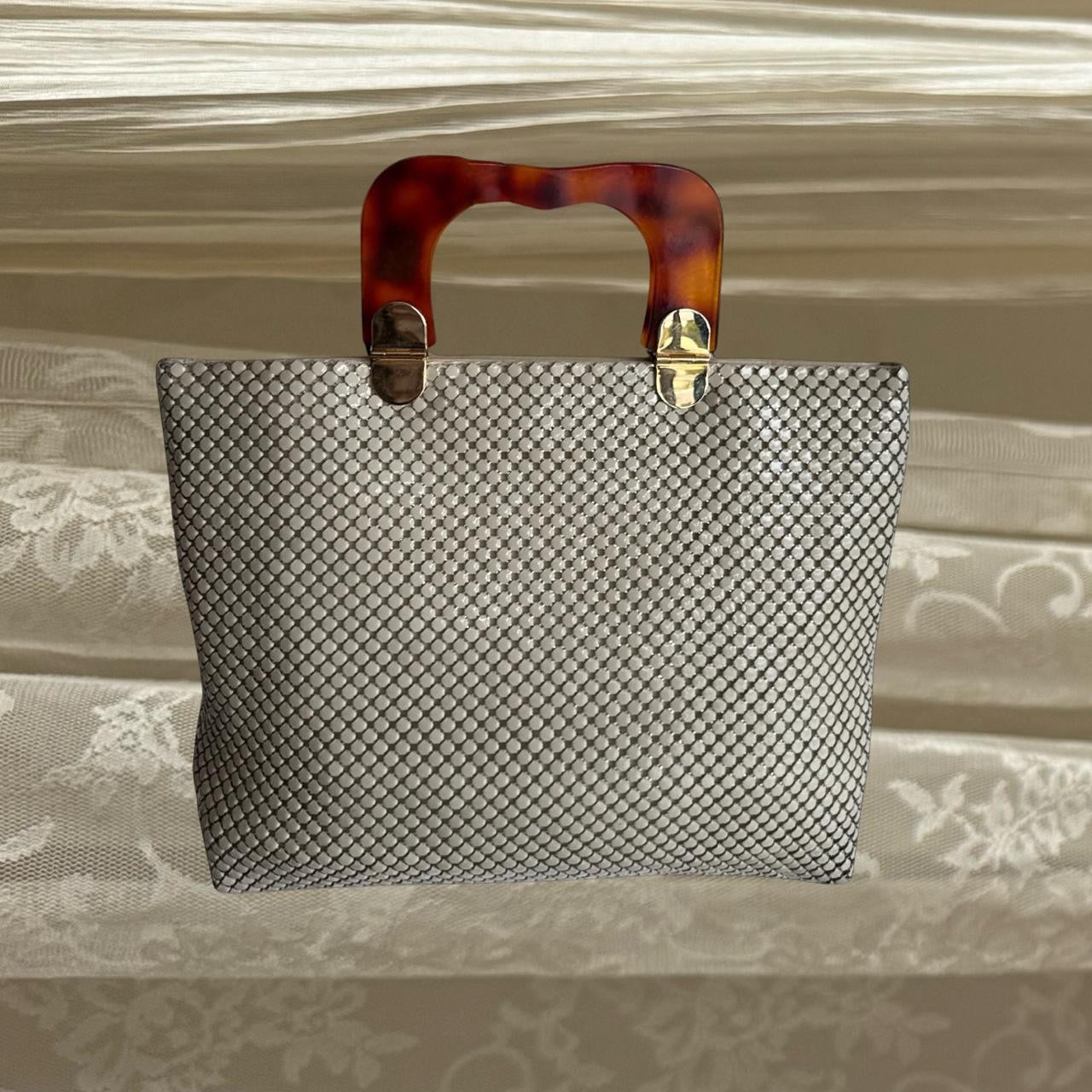 Vintage Ivory Metal Mesh Handbag