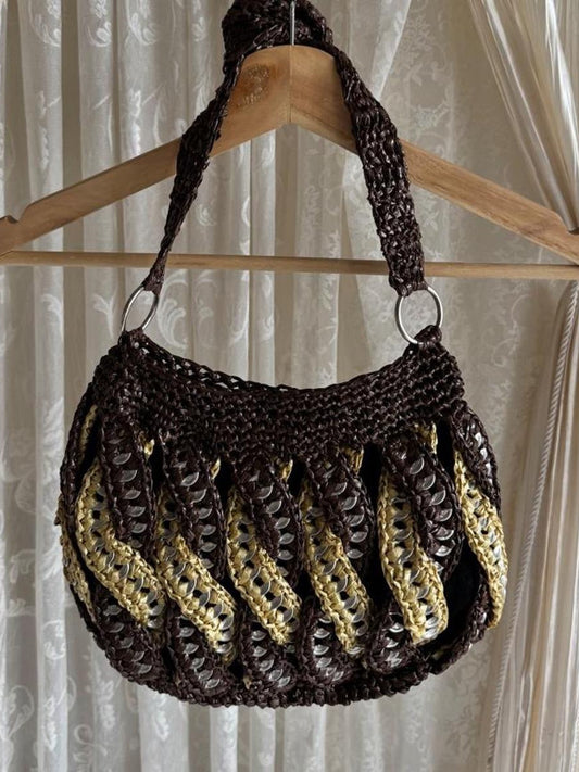 Unique Upcycled Woven Shoulder Bag