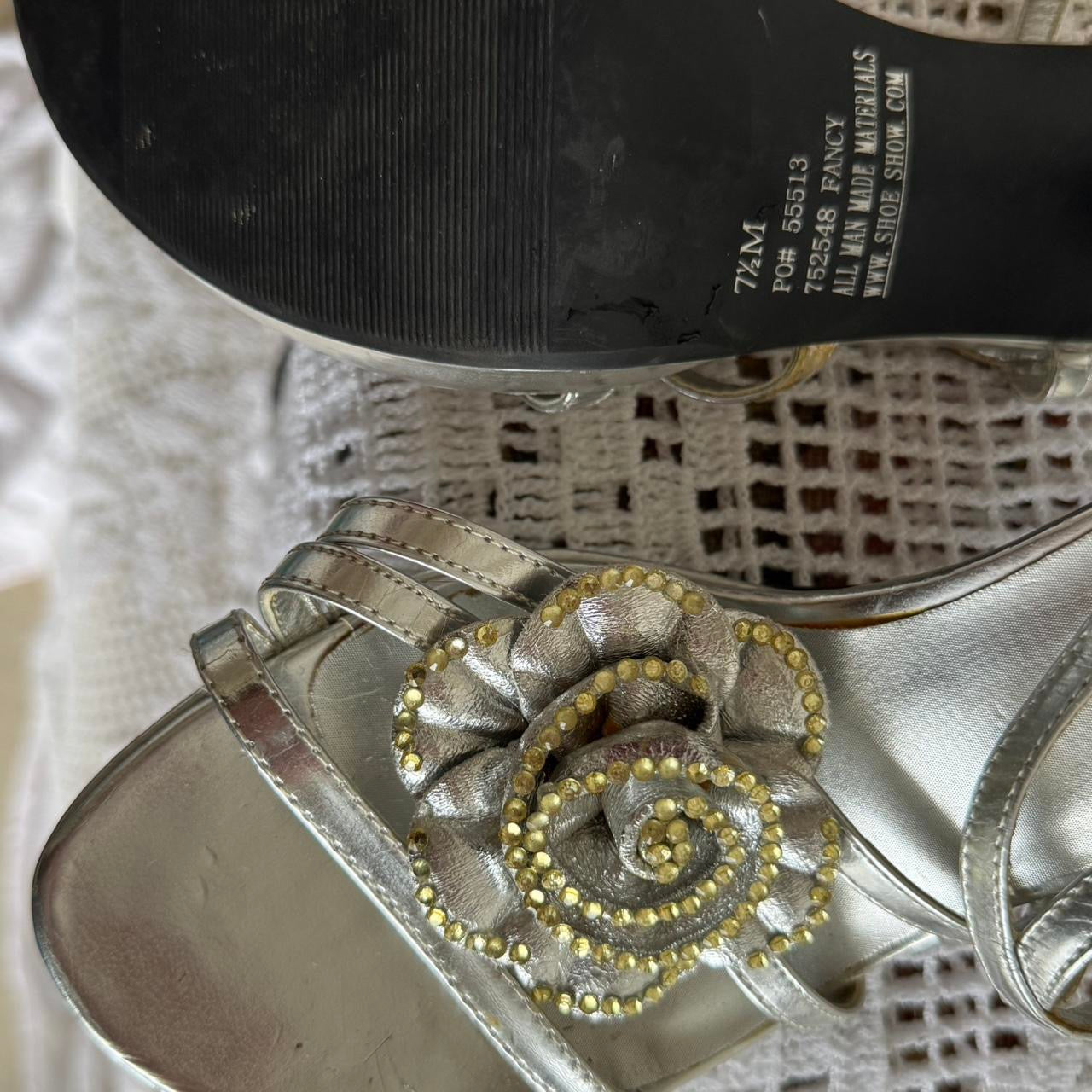 Toria Caliente silver strappy heels