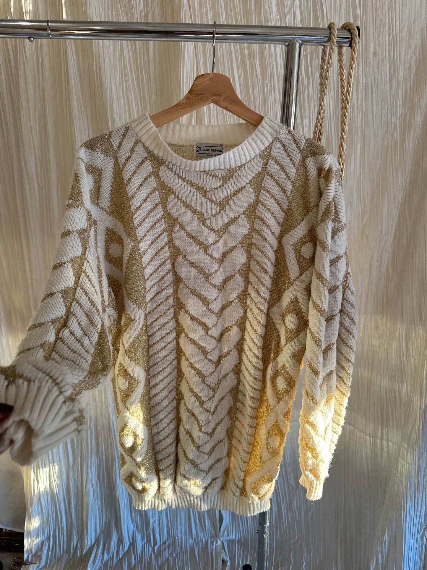 Vintage 80’s Ivory & Gold Knit Jumper