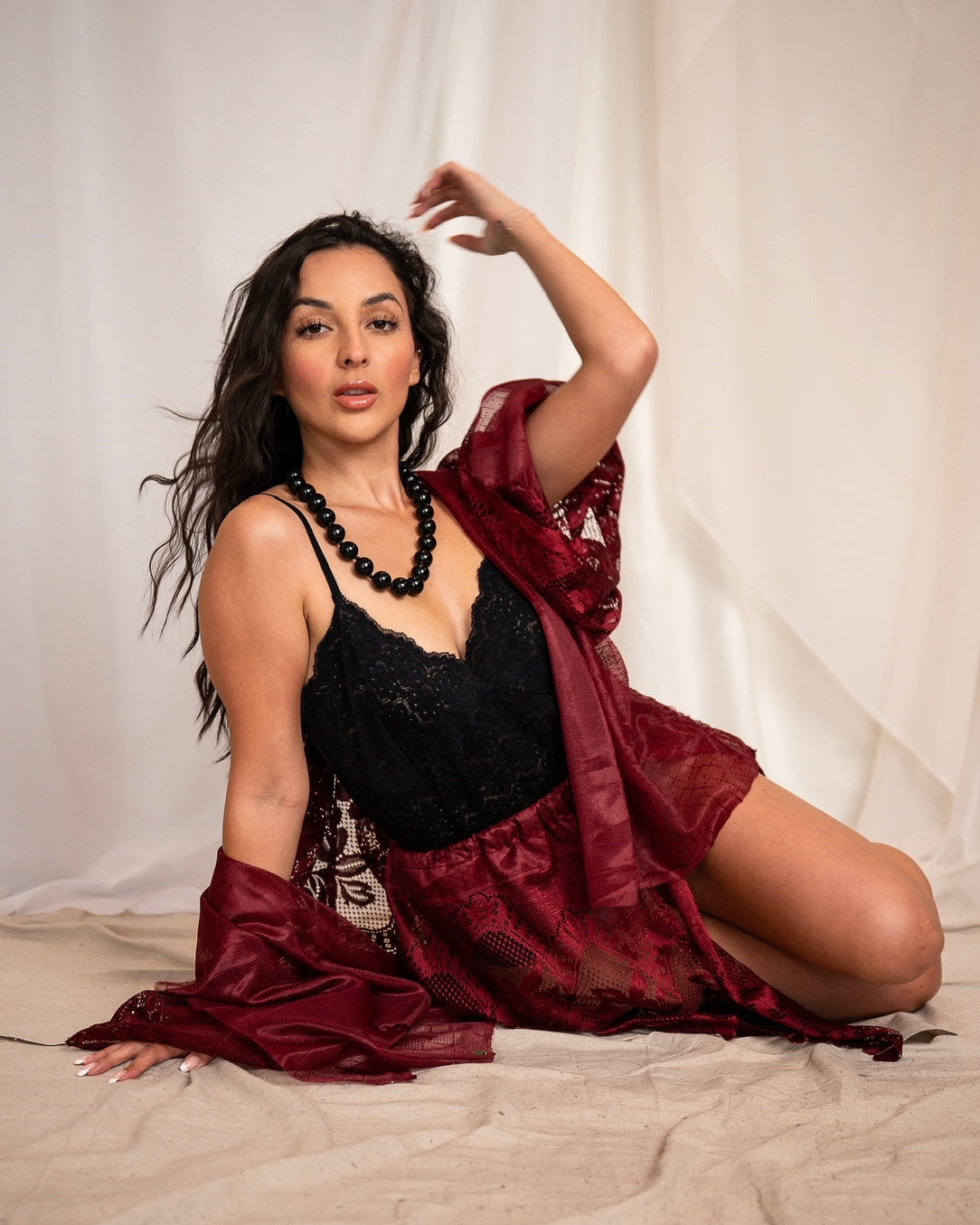 Red Wine At Midnight                              Two Piece Kimono & Skirt