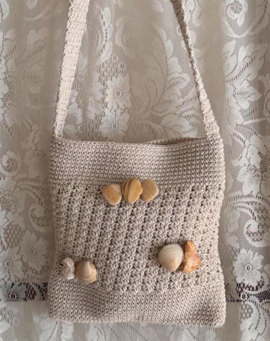 Cream Crochet Crossbody Bag